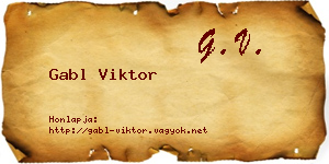 Gabl Viktor névjegykártya